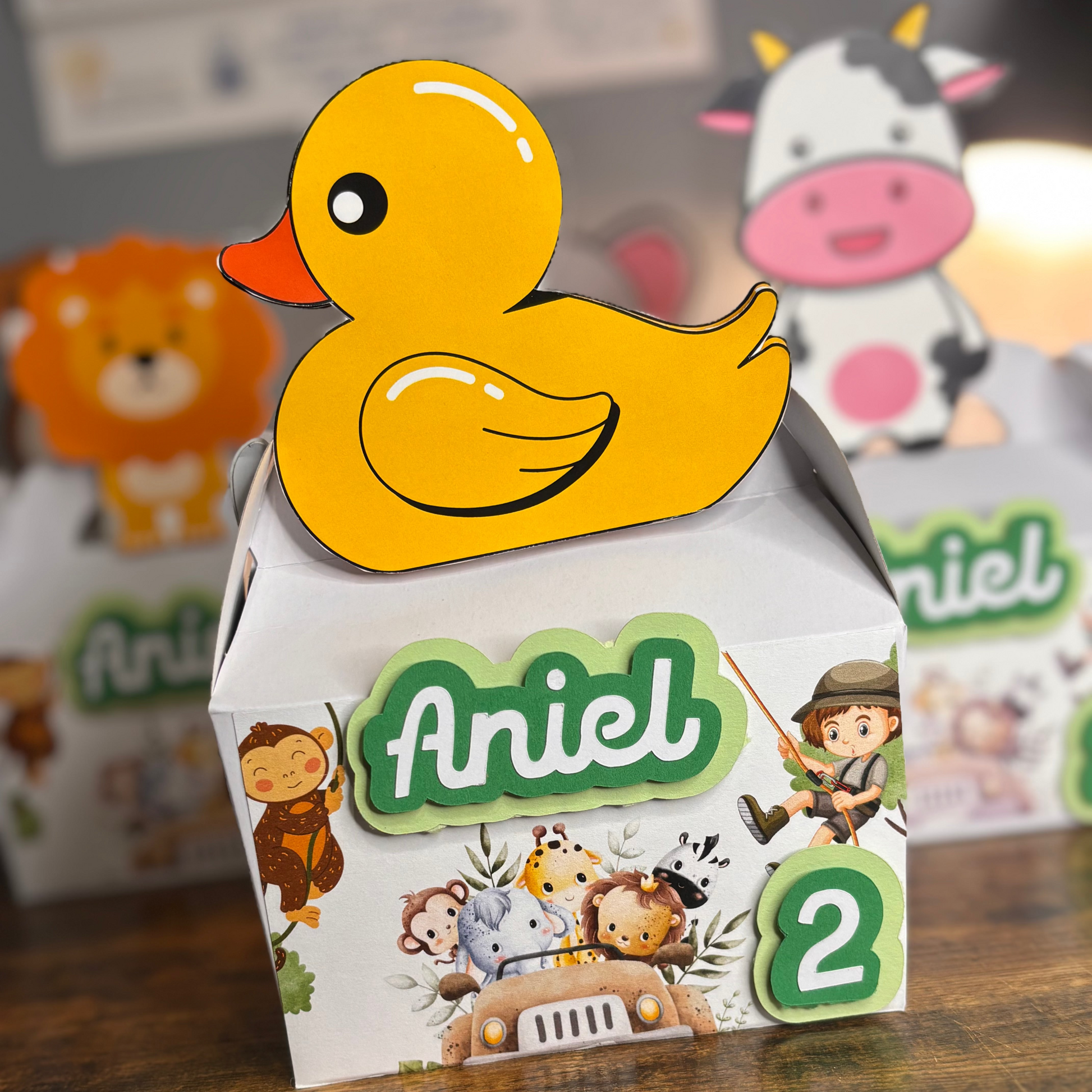 Cajas de dulce temática safari