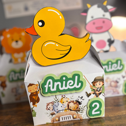 Cajas de dulce temática safari