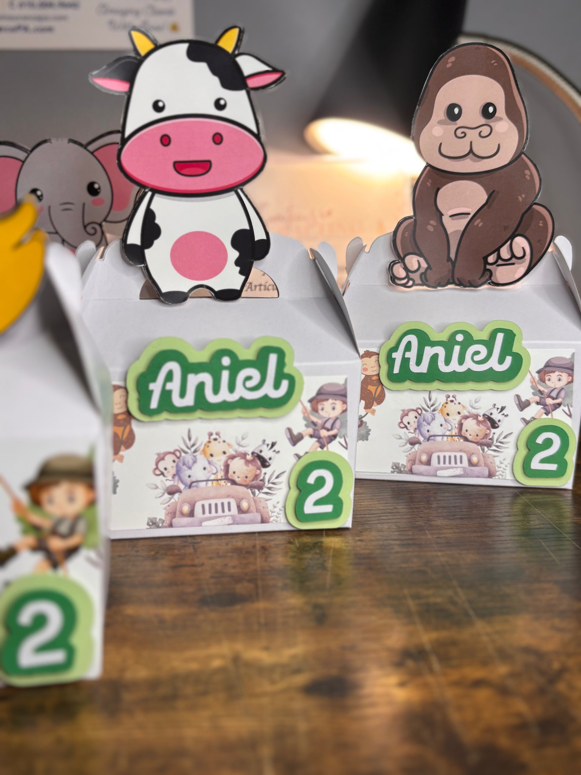 Cajas de dulce temática safari